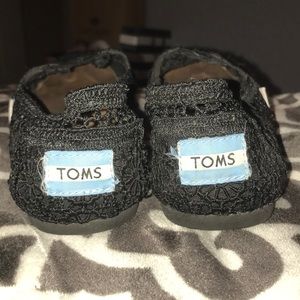 Black crochet toms